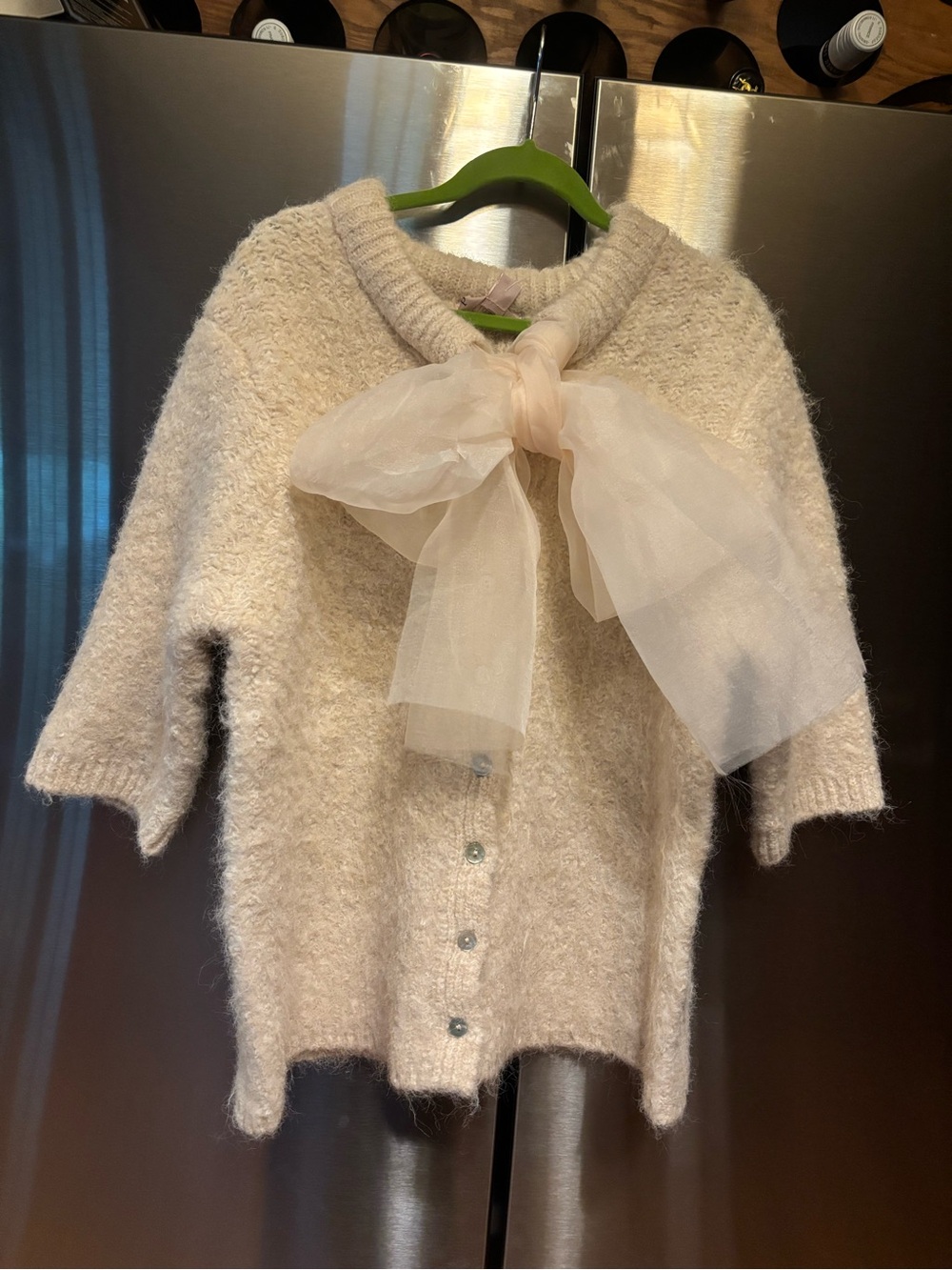 philosophy Cream Bow-Tie Knit Cardigan NWT -size M